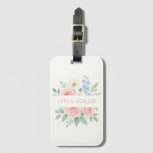 Personalized Floral Luggage Tag