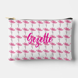 Personalized Floral Makeup Bag, Cosmetic Bag, Gift Accessory Pouch