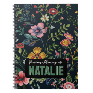 Personalized Floral Memory  Notebook