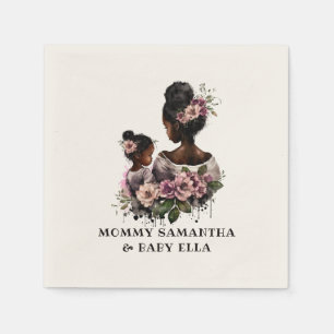Personalized Floral Mom and Baby (2) Napkin