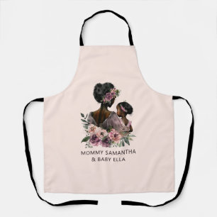 Personalized Floral Mom and Baby Apron