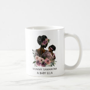 Personalized Floral Mom and Baby Coffee Mug