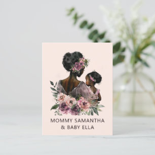 Personalized Floral Mom and Baby Postcard