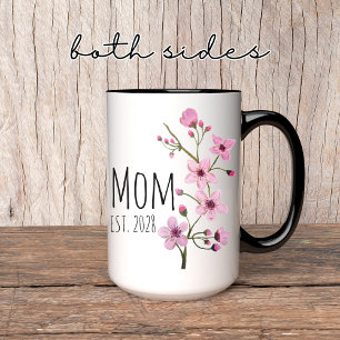 Personalized Floral Mom Mug, Floral New Mom Mug