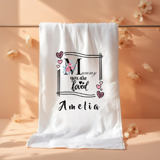 Personalized Floral Mommy Bath Towel