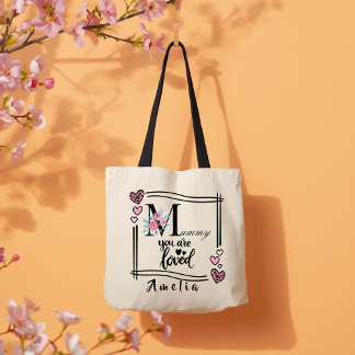 Personalized Floral Mommy Tote Bag