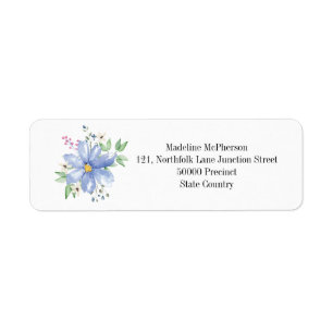Personalized Floral Monogram Blue Wildflowers