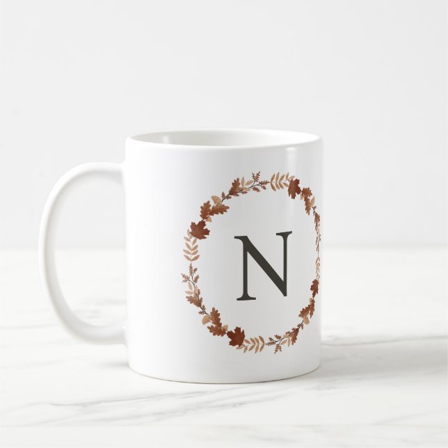 Personalized Floral Monogram Coffee Mug  (Left)