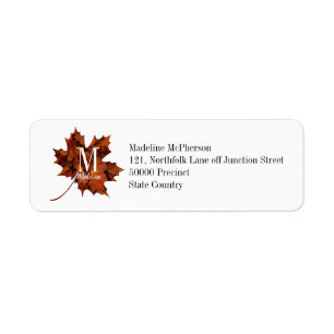 Personalized Floral Monogram Fall Maple Leaf