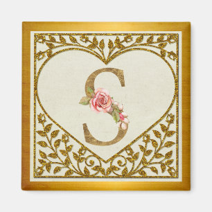 Personalized Floral Monogram, From A to Z  Magnet