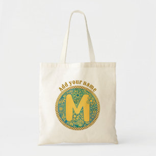 Personalized Floral Monogram, From A to Z Tote Bag