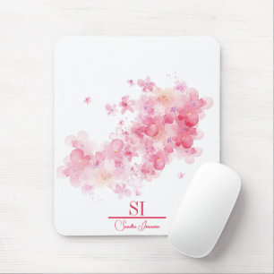 Personalized Floral Monogram Mousepad Personalized