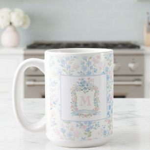 Personalized Floral Monogram Mug