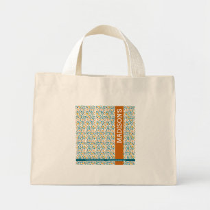 Personalized Floral Monogram & Name  Mini Tote Bag