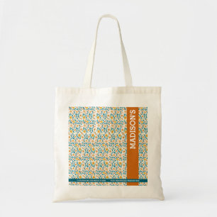 Personalized Floral Monogram & Name  Tote Bag