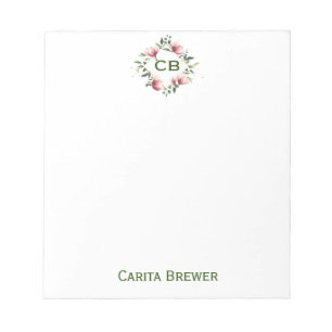 Personalized Floral Monogram Notepad