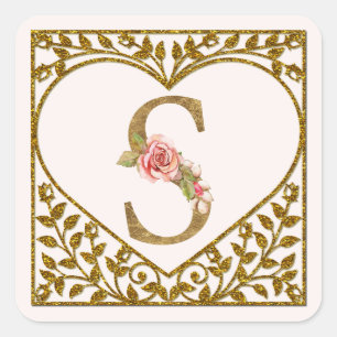 Personalized Floral Monogram Sticker