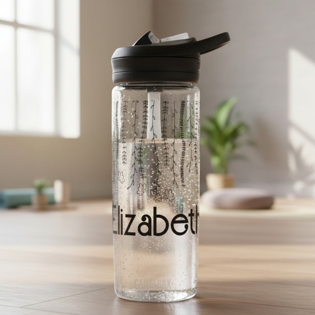 Personalized Floral Monogram Water Bottle (Creator Uploaded)