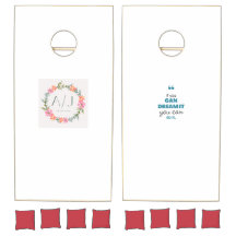 Personalized Floral Monogram Wedding Cornhole Set