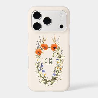 Personalized Floral Monogram Wreath iPhone Case