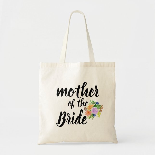 Personalized Floral mother of the Bride Tote Bag (Front)