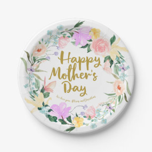 Personalized Floral Mother's Day Brunch Paper Plate