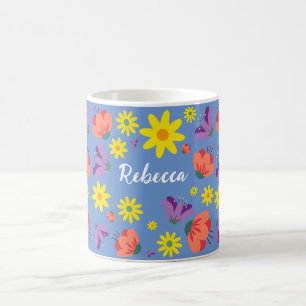 Personalized Floral Mug
