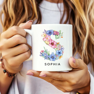 Personalized Floral Mug Bridal Shower Gift for Her