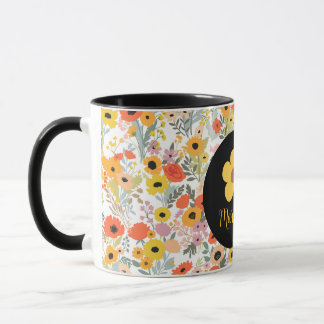 Personalized floral mug for her