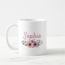 Personalized Floral Mug With Name