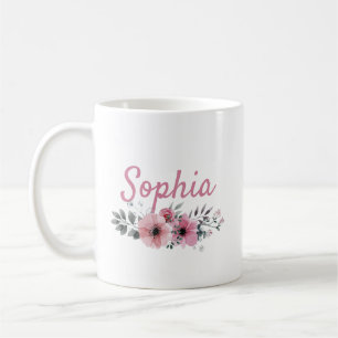 Personalized Floral Mug With Name