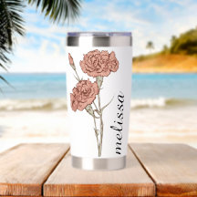 Personalized Floral Name Elegant Custom Carnation