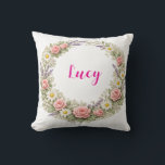 Personalized Floral Name Pillow Custom Gift<br><div class="desc">A beautifully soft and personal gift she will absolutely adore! This stunning personalized floral pillow features her name surrounded by delicate blooming flowers in soft pastel tones the perfect combination of beautiful home decor and a deeply personal heartfelt gift! A gift so pretty it belongs on every bed, sofa and...</div>