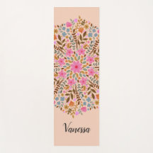 Personalized Floral Nature Mandala Pink