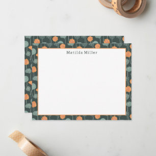 Personalized Floral Note Card
