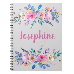 Personalized floral notebook