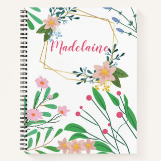Personalized Floral Notebook