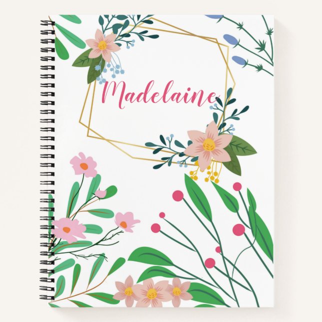 Personalized Floral Notebook (Front)