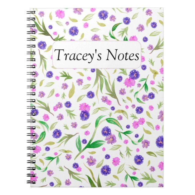 Personalized Floral Notebook – Custom Gift for Mom (Front)