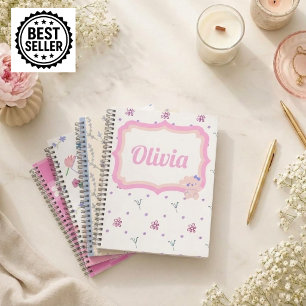 Personalized Floral Notebook girls