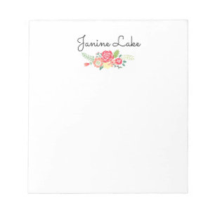 Personalized Floral Notepad