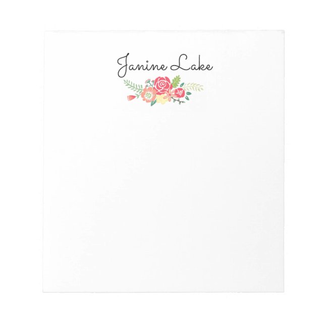 Personalized Floral Notepad (Front)