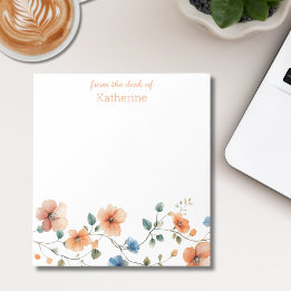 Personalized Floral Notepad
