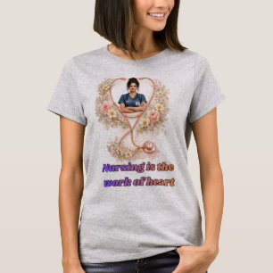 Personalized Floral Nurse Portrait Nursing Is th T-Shirt