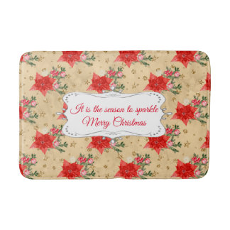 Personalized Floral Pattern Bath Mat
