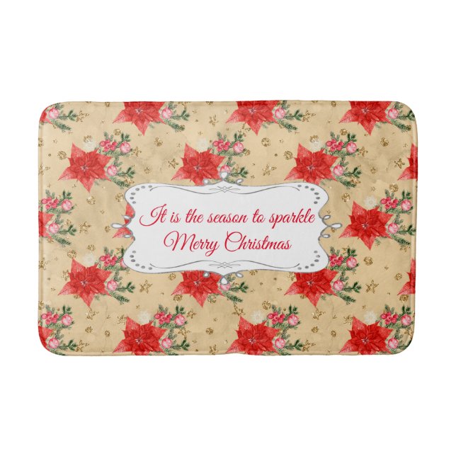 Personalized Floral Pattern Bath Mat (Front)