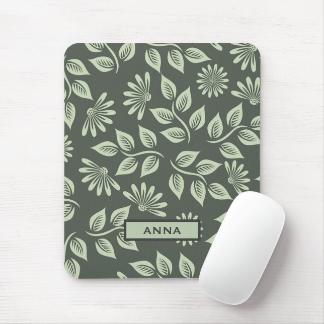 Personalized Floral Pattern Mousepad (With Mouse)