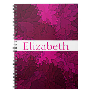 Personalized Floral Pattern Pink Purple White Notebook