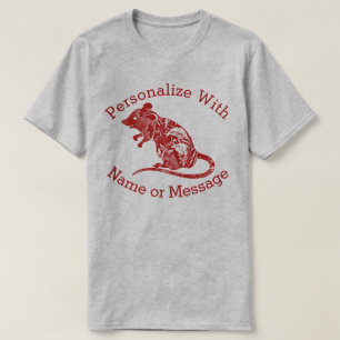 PERSONALIZED Floral Pattern Rat / Mouse T-Shirt