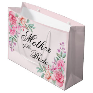 Personalized Floral Pink Bride Band, for Bridesmai Large Gift Bag